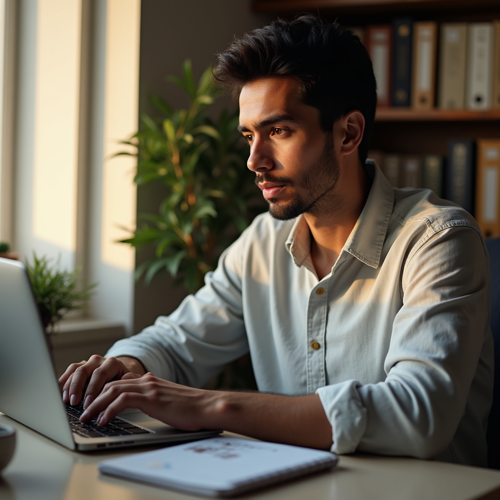 Person richtet am Laptop einen automatischen Dauerauftrag für ein Sparkonto ein